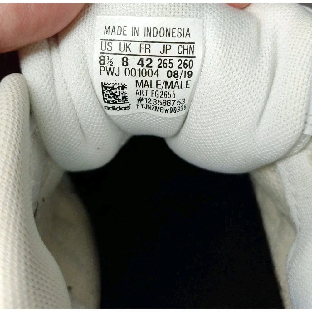 Adidas‎ Mens White Sneakers Size 8.5 PWJ 001004 2019